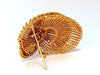 14KT VINTAGE 1.25CT DIAMOND 3D MOLLUSK SEA SHELL BROOCH PIN BARLEY TWIST