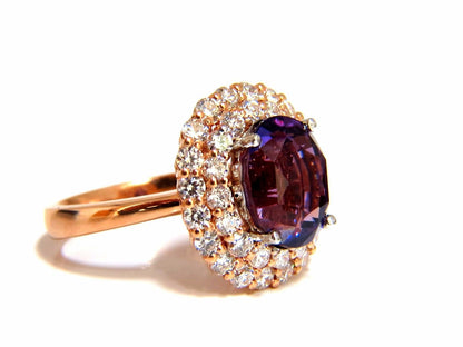GIA Certified 6.41ct Natural Vivid purple sapphire diamonds ring