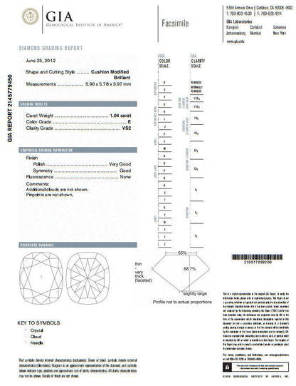 GIA Certified 1.70ct Cushion Cut diamond ring E/VS 14kt Cluster petite
