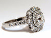 GIA Certified 1.70ct Cushion Cut diamond ring E/VS 14kt Cluster petite