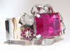 Pink Sapphire Diamonds Ruby Bangle Bracelet Parisian Posh Deco