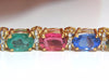 33.21ct natural Sapphires Garnets Emeralds Spinel Tourmaline Zircon Bracelet 14k