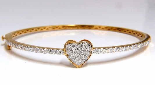 diamonds heart bangle bracelet 1.30ct g/vs 14kt