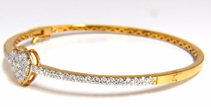 diamonds heart bangle bracelet 1.30ct g/vs 14kt