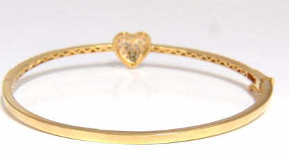 diamonds heart bangle bracelet 1.30ct g/vs 14kt