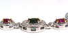 5.27ct natural tsavorite ruby diamonds cluster link bracelet