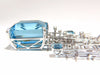 GIA Certified 117ct natural blue topaz diamonds necklace 18kt