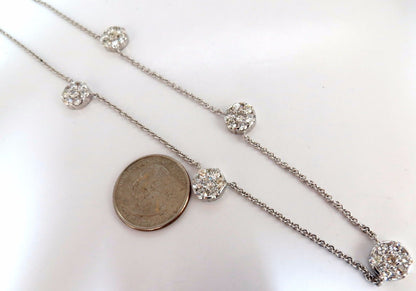 6.50ct natural diamonds (5) cluster yard necklace 14kt floretta 18 inch