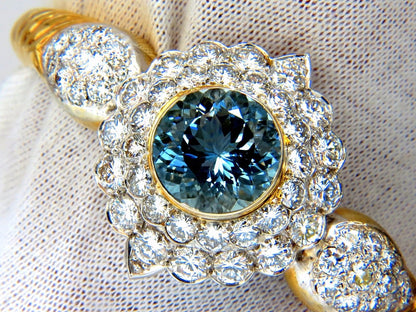 Aquamarine diamonds bangle bracelet 18kt 15.50ct Natural Italian Cluster
