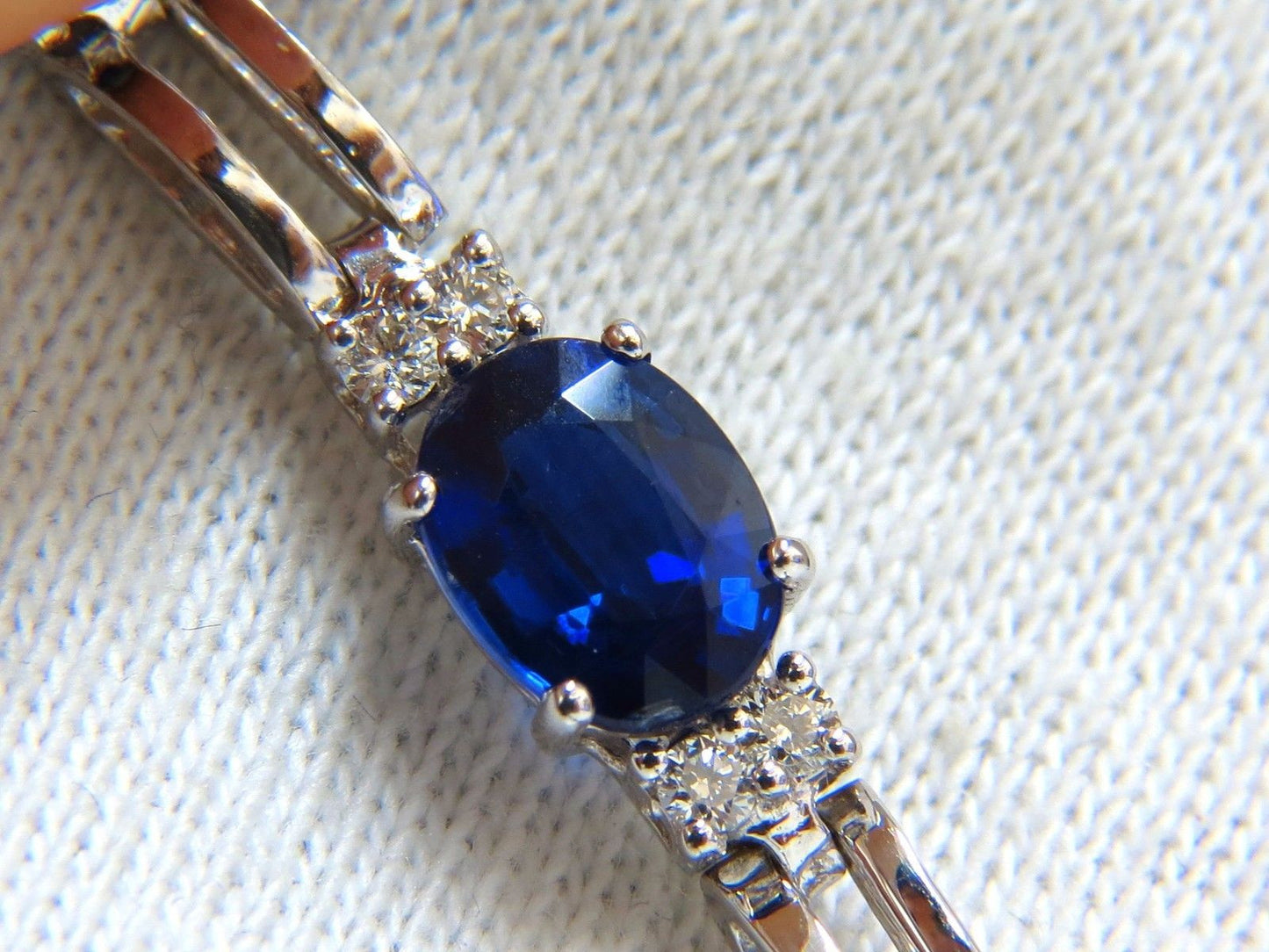 13.36ct natural blue kyanite diamonds tennis bracelet 14kt