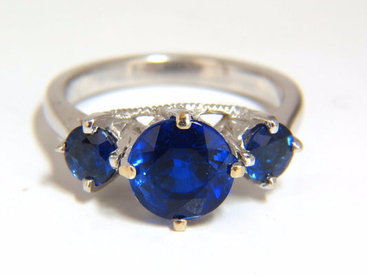 Natural Kyanite Sapphire diamonds ring 3.82ct. vivid blue 14kt