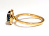 2.18ct natural vivid blue sapphire diamonds ring 18kt petite halo