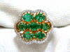 3.02ct Natural oval Emeralds diamond cocktail cluster ring 14kt G/Vs
