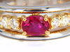 GIA Certified 1.30ct natural vivid red ruby diamonds ring 18kt coil wrap