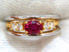 GIA Certified 1.30ct natural vivid red ruby diamonds ring 18kt coil wrap