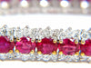 13.81ct bright vivid red natural ruby tennis bracelet 14kt three row