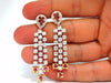 3.00ct natural deep red ruby diamond by yard dangle earrings 14kt.