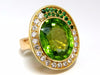 22.50ct natural green peridot diamond demantoid ring 14kt