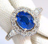 GIA Certified 3.38ct natural royal blue sapphire ring halo cluster