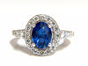 GIA Certified 3.38ct natural royal blue sapphire ring halo cluster