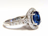 GIA Certified 3.38ct natural royal blue sapphire ring halo cluster