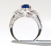 GIA Certified 3.38ct natural royal blue sapphire ring halo cluster