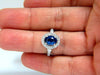 GIA Certified 3.38ct natural royal blue sapphire ring halo cluster