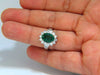 4.02ct Natural oval Emerald diamond cocktail halo ring 18kt G/Vs