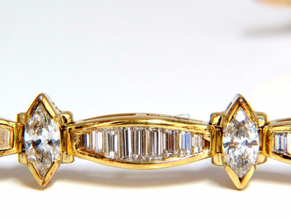 6.00ct baguettes marquise diamond tennis bracelet 18kt g/vs