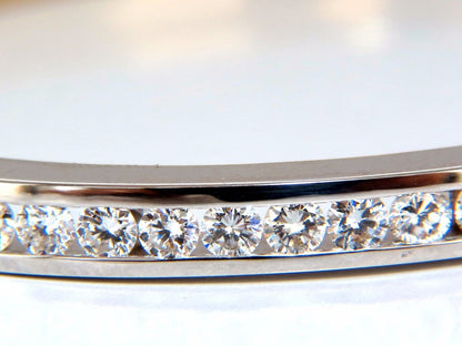 2.80ct natural round diamonds bangle bracelet 14kt g.vs straight channel