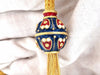 18kt Sailor's Knot Enameled Weave Necklace Long Bolo Tassel Deco 132 grams