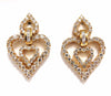 10.00ct natural baguette & rounds diamond heart dangle earrings 18kt huge