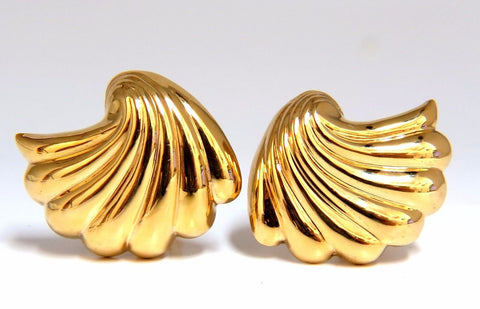 14kt shell form 3d clip earrings