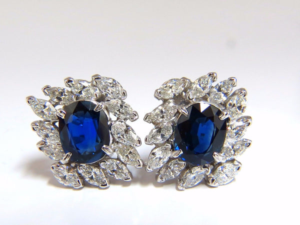 GIA Certified 11.16ct Natural Royal Blue sapphire diamond earrings Pla ...