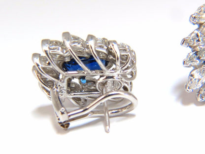GIA Certified 11.16ct Natural Royal Blue sapphire diamond earrings Platinum