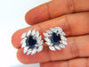 GIA Certified 11.16ct Natural Royal Blue sapphire diamond earrings Platinum