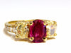 GIA Certified 4.53ct natural No Heat red ruby diamonds ring 18kt fancy yellows