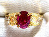 GIA Certified 4.53ct natural No Heat red ruby diamonds ring 18kt fancy yellows