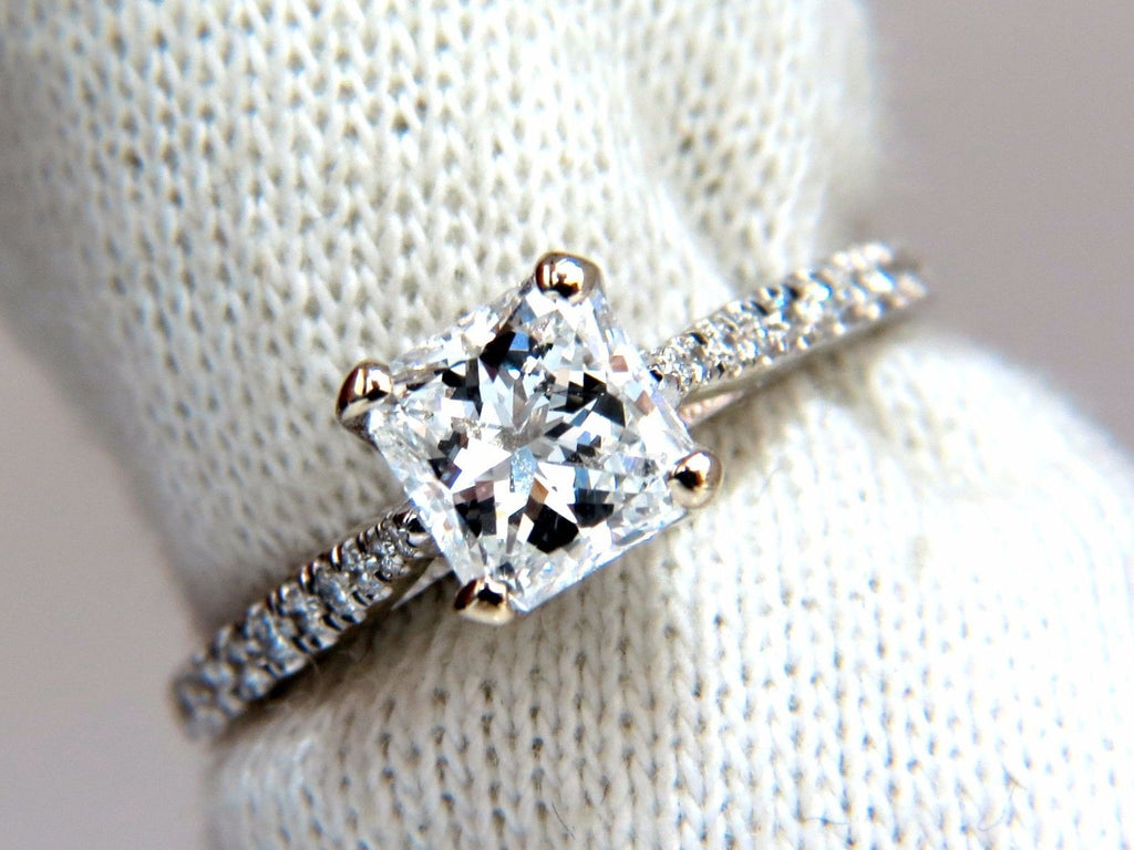 7/8 Ct. Tw. Princess-Cut Diamond Engagement Ring with Channel-Set Band | 14K White Gold | Size 8 | Signature Collection