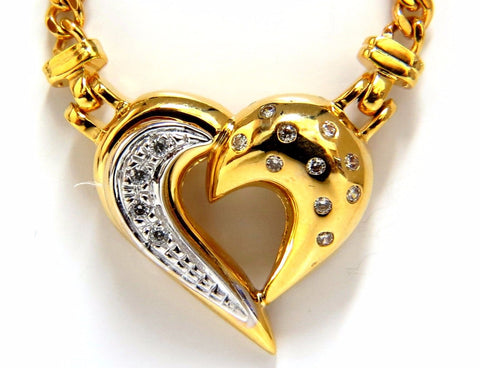 .25ct natural diamonds heart necklace 14kt yellow gold 16'