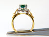 18KT 1.90CT NATURAL EMERALD DIAMOND RING SCALING PATTERN CLIP OVER DESIGN