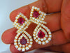 18.96ct GIA Certified natural red ruby diamond dangle earrings 18kt