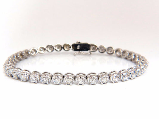 3.50ct natural diamonds tennis bracelet 14kt 7 inch