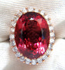 GIA Certified 24.13ct natural red tourmaline 3.00ct diamonds ring 18kt Rubellite