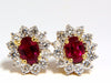 GIA Certified 3.68ct. Natural ruby diamond earrings 18kt