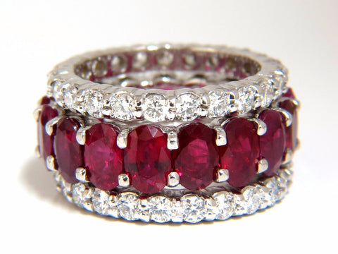 Stackable Ruby Diamonds eternity Ring 14kt Natural Vivid Reds Stacking 13.54ct
