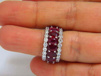 Stackable Ruby Diamonds eternity Ring 14kt Natural Vivid Reds Stacking 13.54ct