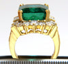 GIA Certified 17.60ct natural green emerald diamonds ring 18kt "F1"