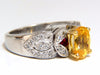 3.28ct natural yellow sapphire diamonds ring platinum