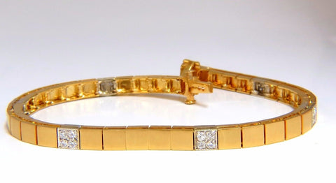 .40ct diamonds box bead set bracelet 14kt satin brush finish